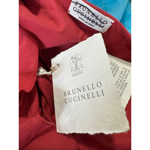 BRUNELLO CUCINELLI Poplin Maxi Dress With Monili Strap Detail In Red XS $4295 - Picture 13 of 13